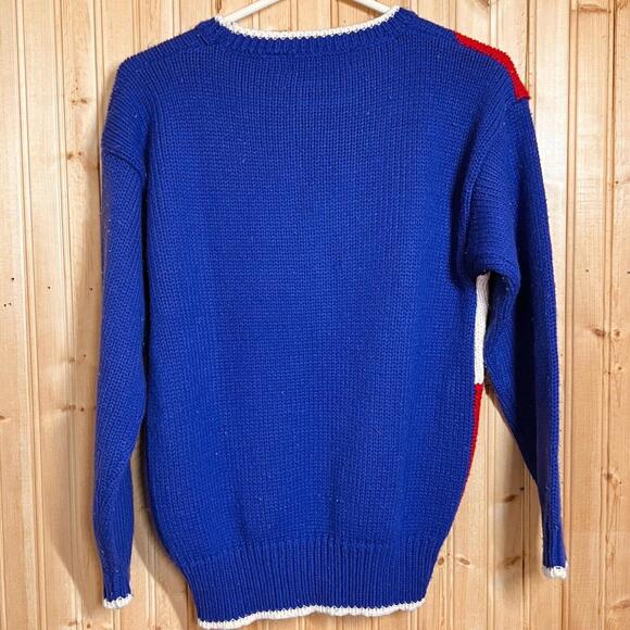 Ugly Christmas Sweater Santa Claus VTG Pinwheels Loose Knit Acrylic Korea Sz S - Picture 5 of 7